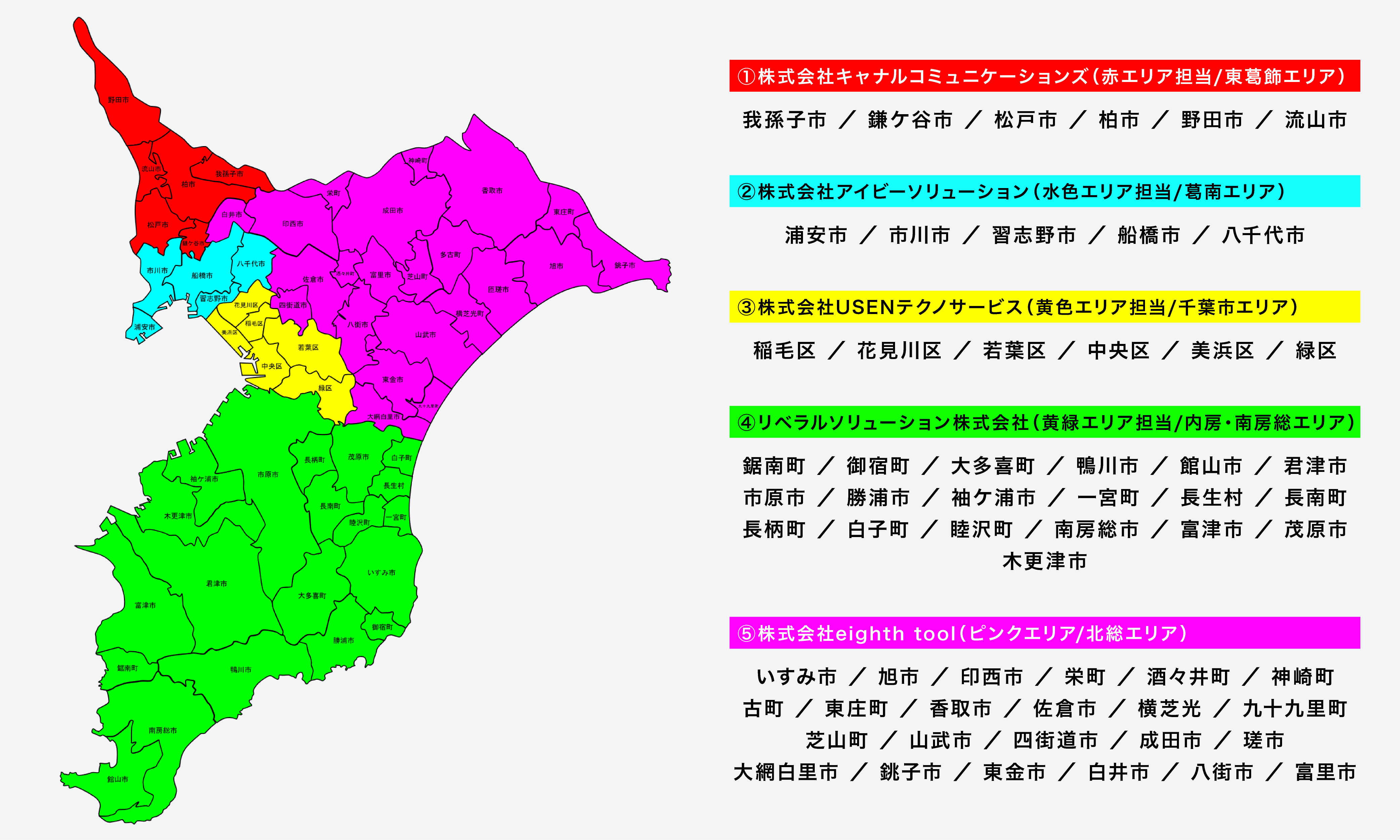 ちば・ひかりスイッチ エリア区分図